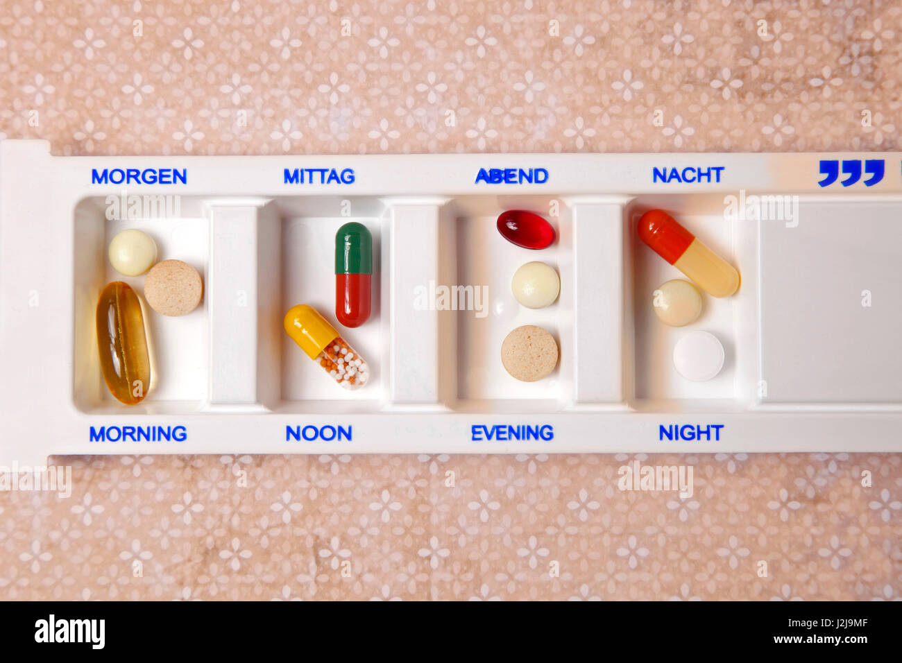 Tabletten, Medizin, Gesundheit, pillbox Stockfoto