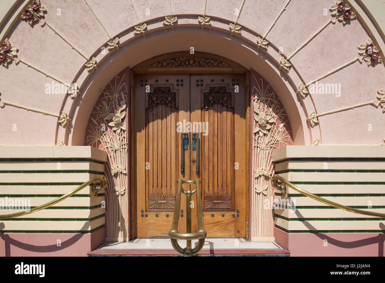 Neuseeland, Nordinsel, Hawkes Bay, Napier, Art-Deco-Architektur, National Tobaco Firmengebäude Stockfoto