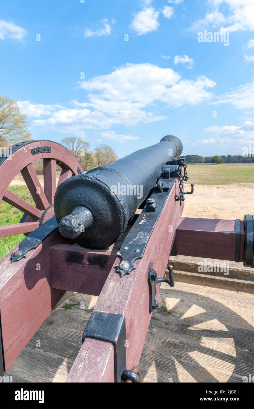 USA, Virginia, Yorktown, Kanone auf Schlachtfeld Stockfoto