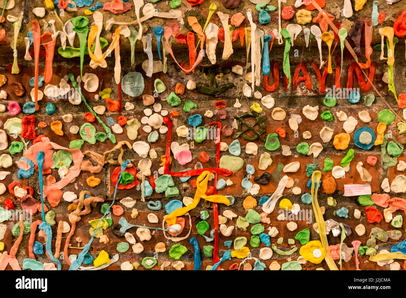 USA, Bundesstaat Washington, Seattle. Gum-Wand. Stockfoto