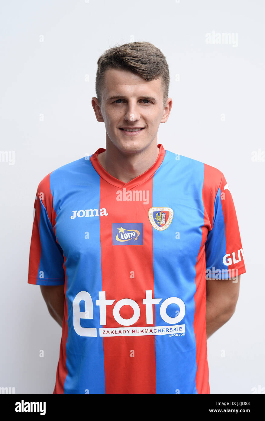 Gliwice 05.08.2016 Pilka Nozna. Lotto Ekstraklasa. Sesja. n/z. Edvinas Girdvainis. Stockfoto