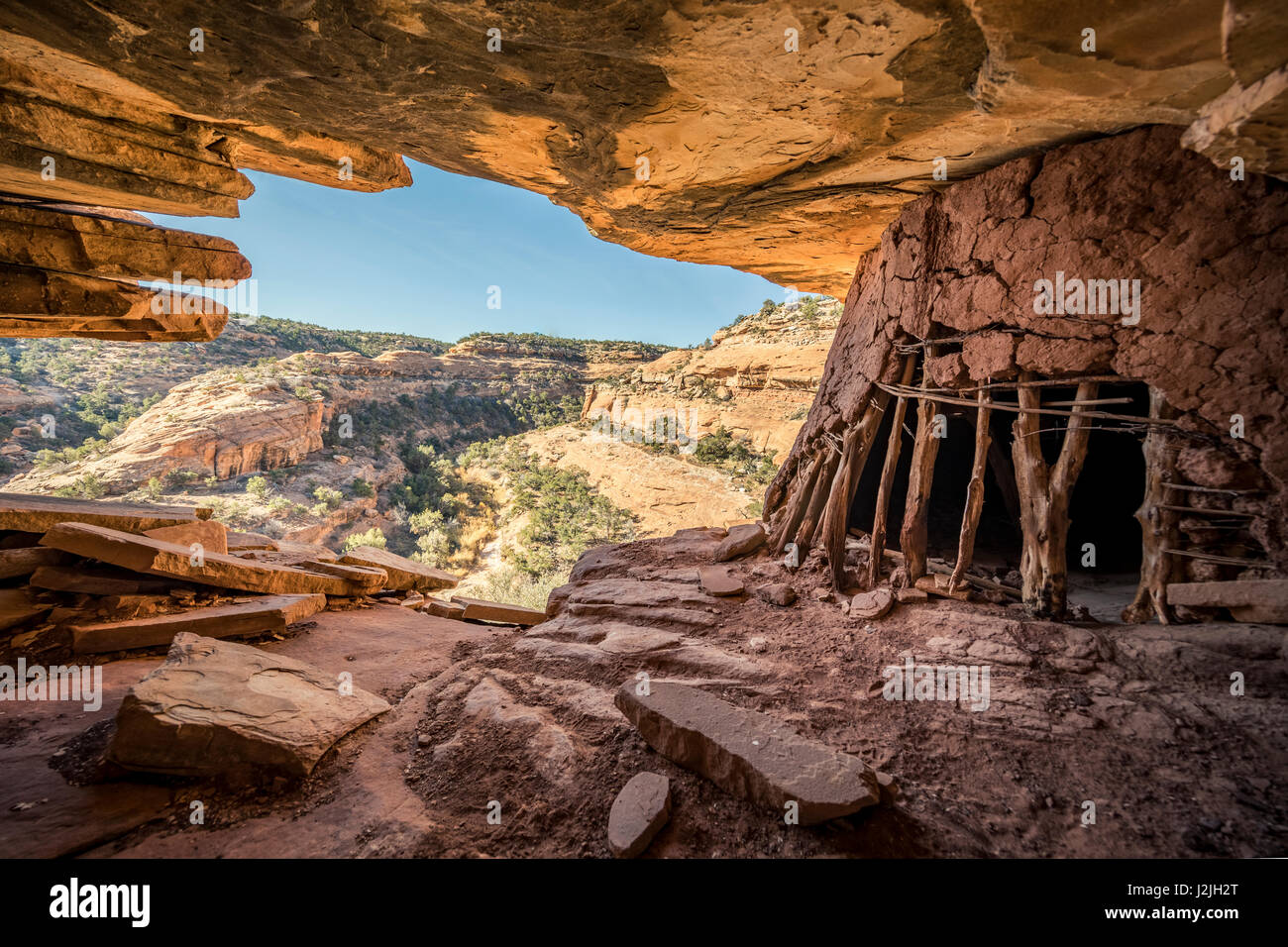 Indischen Ruinen in Road Canyon, Cedar Mesa Bereich, Utah. Bären Ohren Nationaldenkmal. Stockfoto