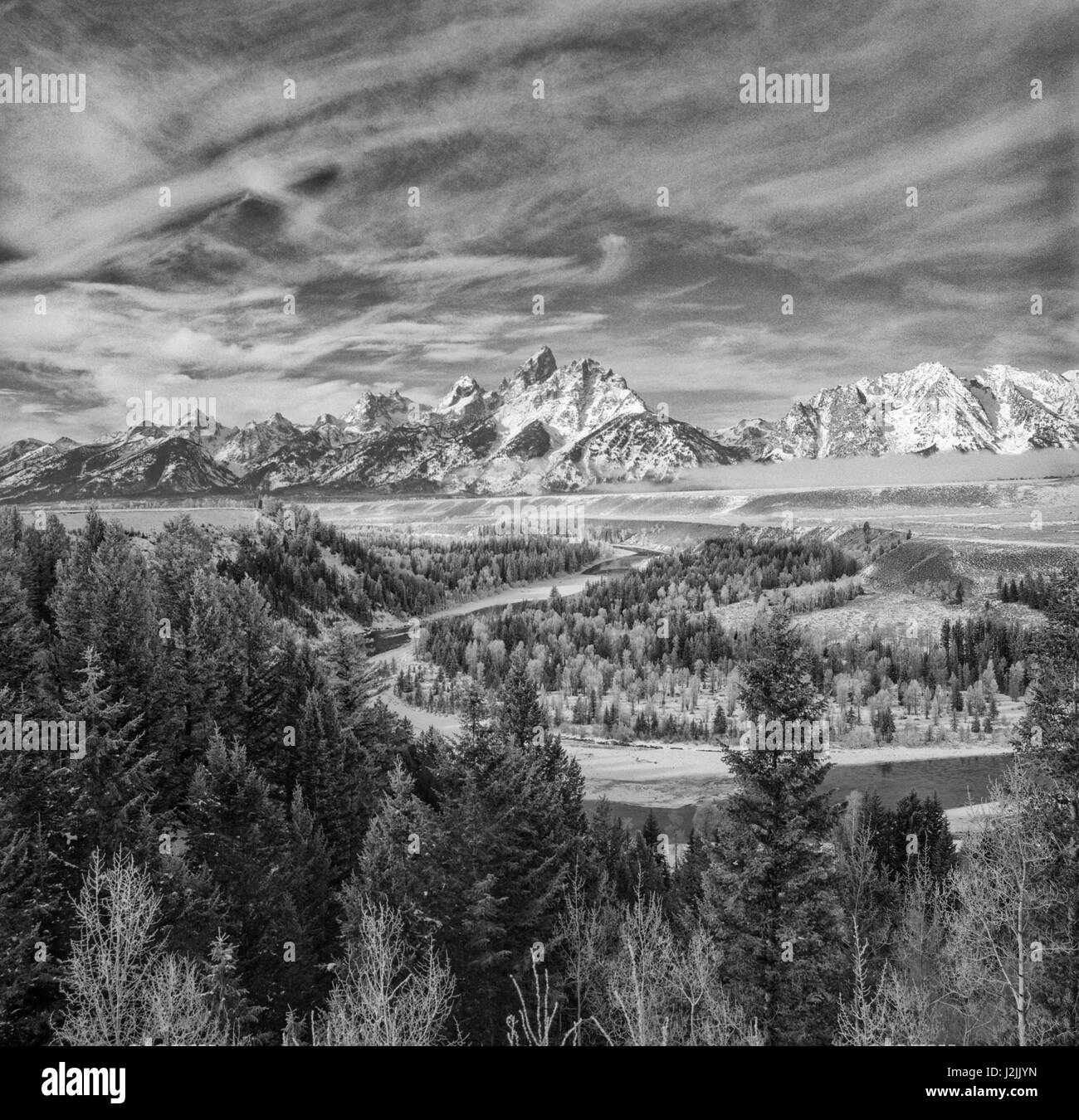 USA, Wyoming, Grand-Teton-Nationalpark, Snake River Übersicht (großformatige Größen erhältlich) Stockfoto