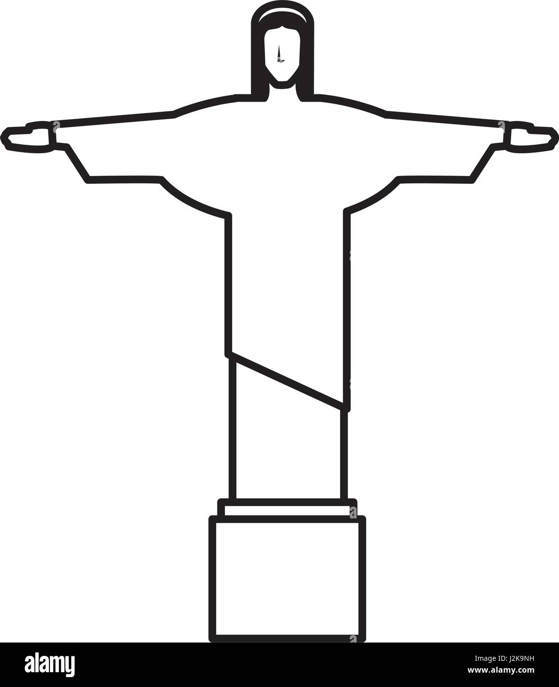Corcovado Christus-Statue-Symbol Stock Vektor