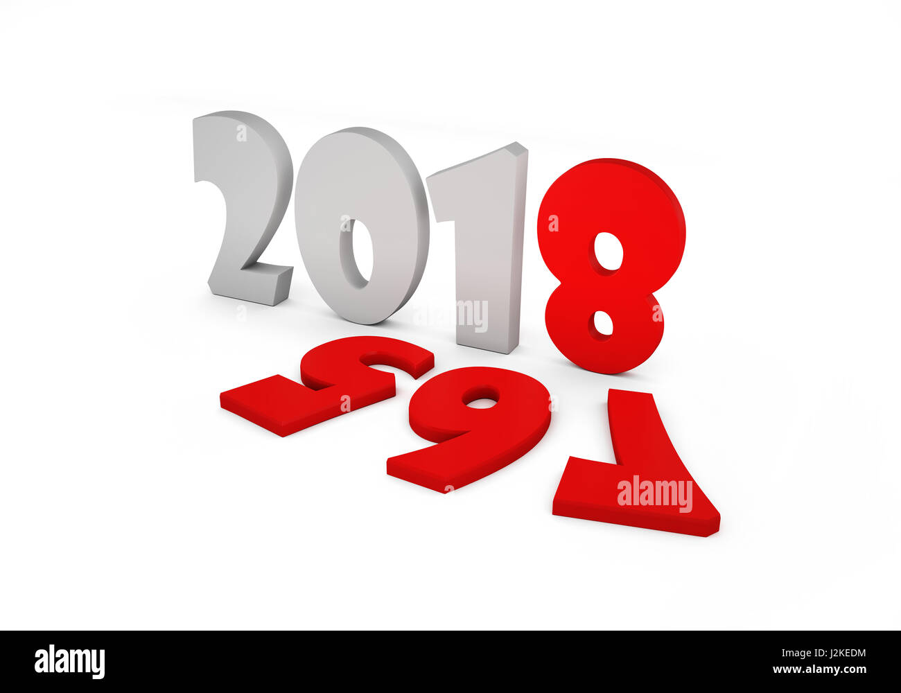 Neue Jahr 2018 - 3D gerenderten Bild Stockfoto