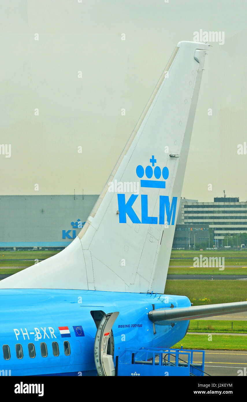 Boeing 737-900 Shipool internationaler Flughafen, Amsterdam, Niederlande Stockfoto