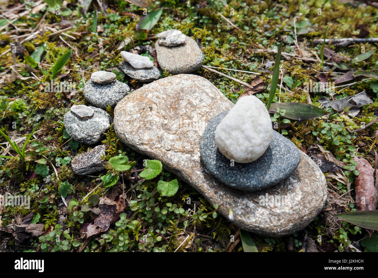 Stein Fuß Felskunst - Pisgah National Forest, in der Nähe von Brevard, North Carolina, USA Stockfoto