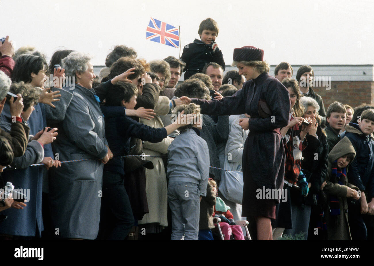 Prinzessin Diana die Prinzessin von Wales besuchen Kidderminster UK 03.06.86 Stockfoto