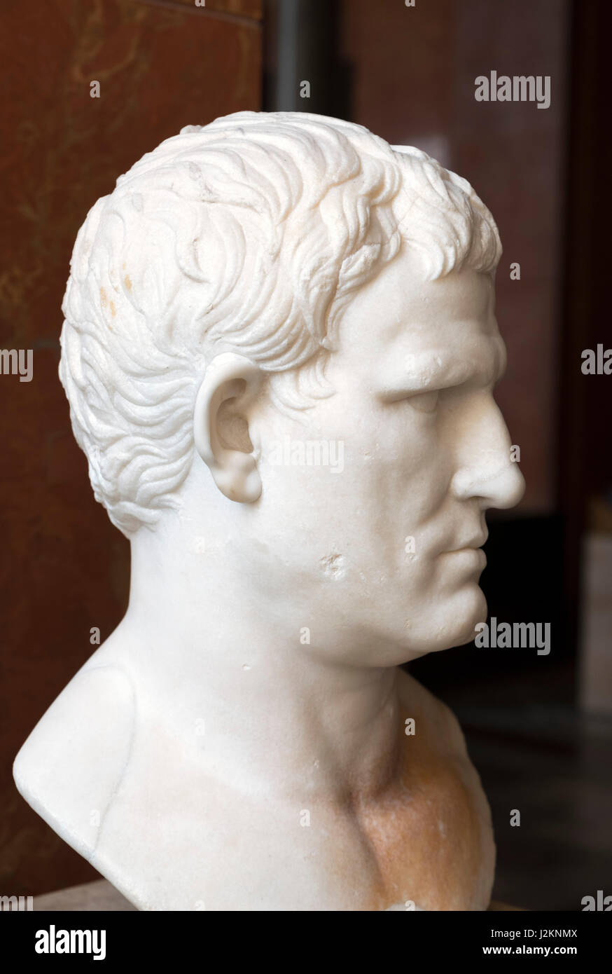 Marmor-Kopf von Marcus Vipsanius Agrippa (64/62 BCâ€ "12 v. Chr.), ca. 25-24 v. Chr.. Agrippa war ein römischer Feldherr und Schwiegersohn des Kaisers Augustus. Stockfoto