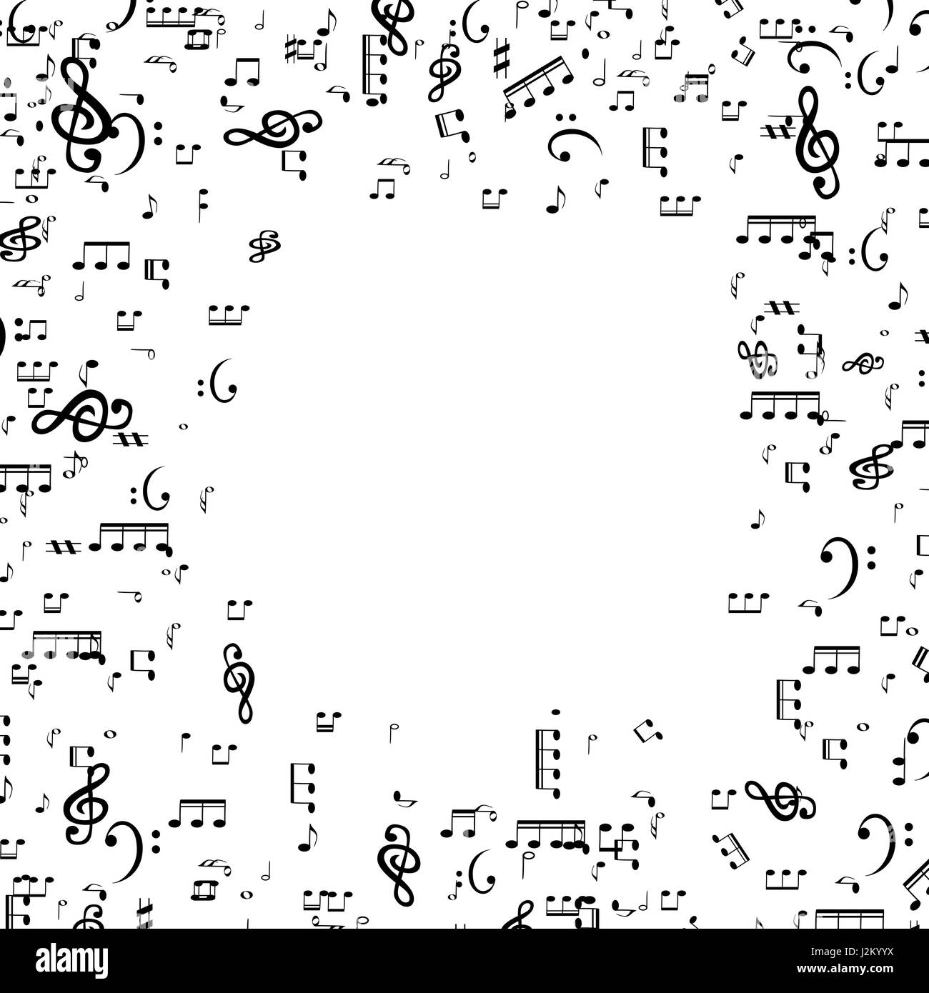 Satz von Musiknoten Violinschlüssel. Vektor-Illustration. Stock Vektor