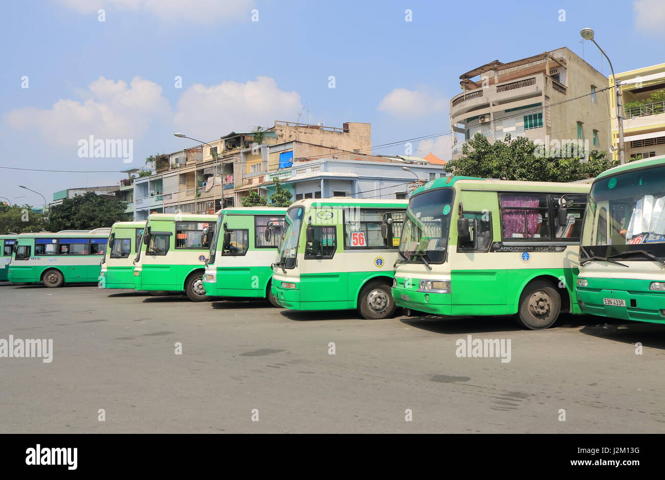 Cholon Public Bus terminal in Ho-Chin-Minh-Stadt-Vietnam. Stockfoto