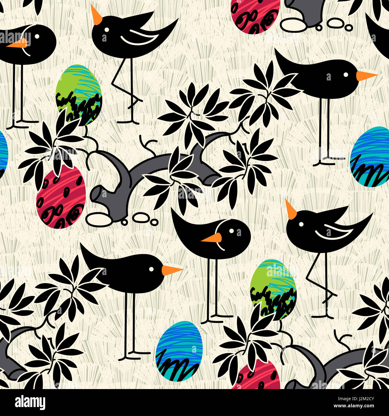 Nahtlose Muster. Niedlichen Vögel Eiern auf strukturiertem Hintergrund für Karte, Einladung, Broschüre, Plakat, flyer Stockfoto