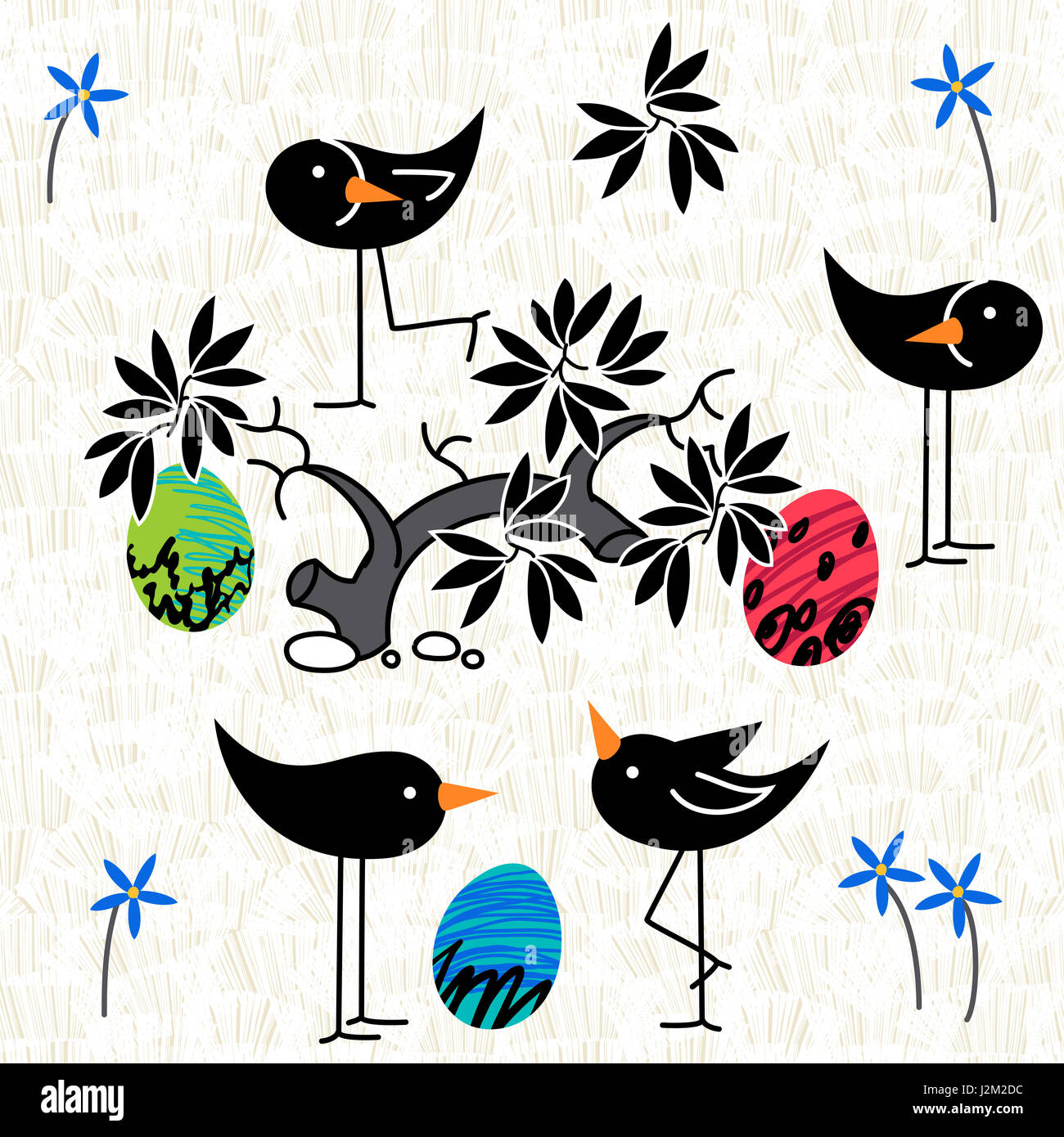 Niedlichen Vögel baby-Dusche Einladung Kartendesign. Layout-Vorlage-Plakat, Karte, Einladung, Broschüre, Flyer. Nahtlose Muster Hintergrundtextur Stockfoto