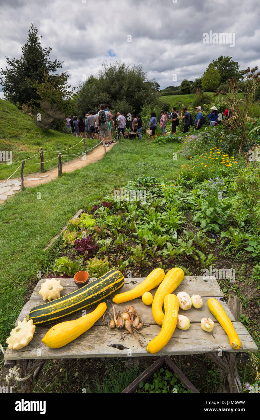 Neuseeland, Nordinsel, Matamata, Hobbingen Film-Set, Hobbit-Garten Stockfoto