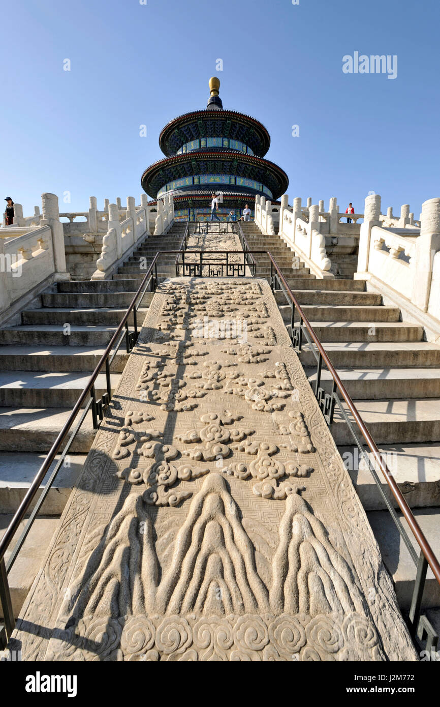 China, Beijing, Chongwen Distrikt, der Himmelstempel (Tian Tan) Weltkulturerbe der UNESCO, Halle des Gebets für gute Ernte Stockfoto