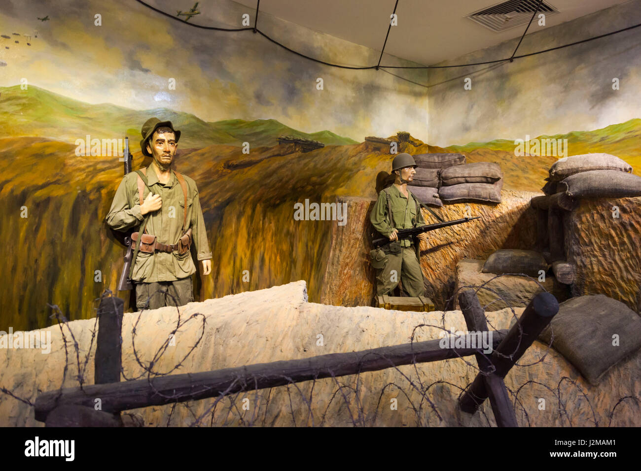 Vietnam, Dien Bien Phu, Dien Bien Phu Museum, französischer Soldat diorama Stockfoto