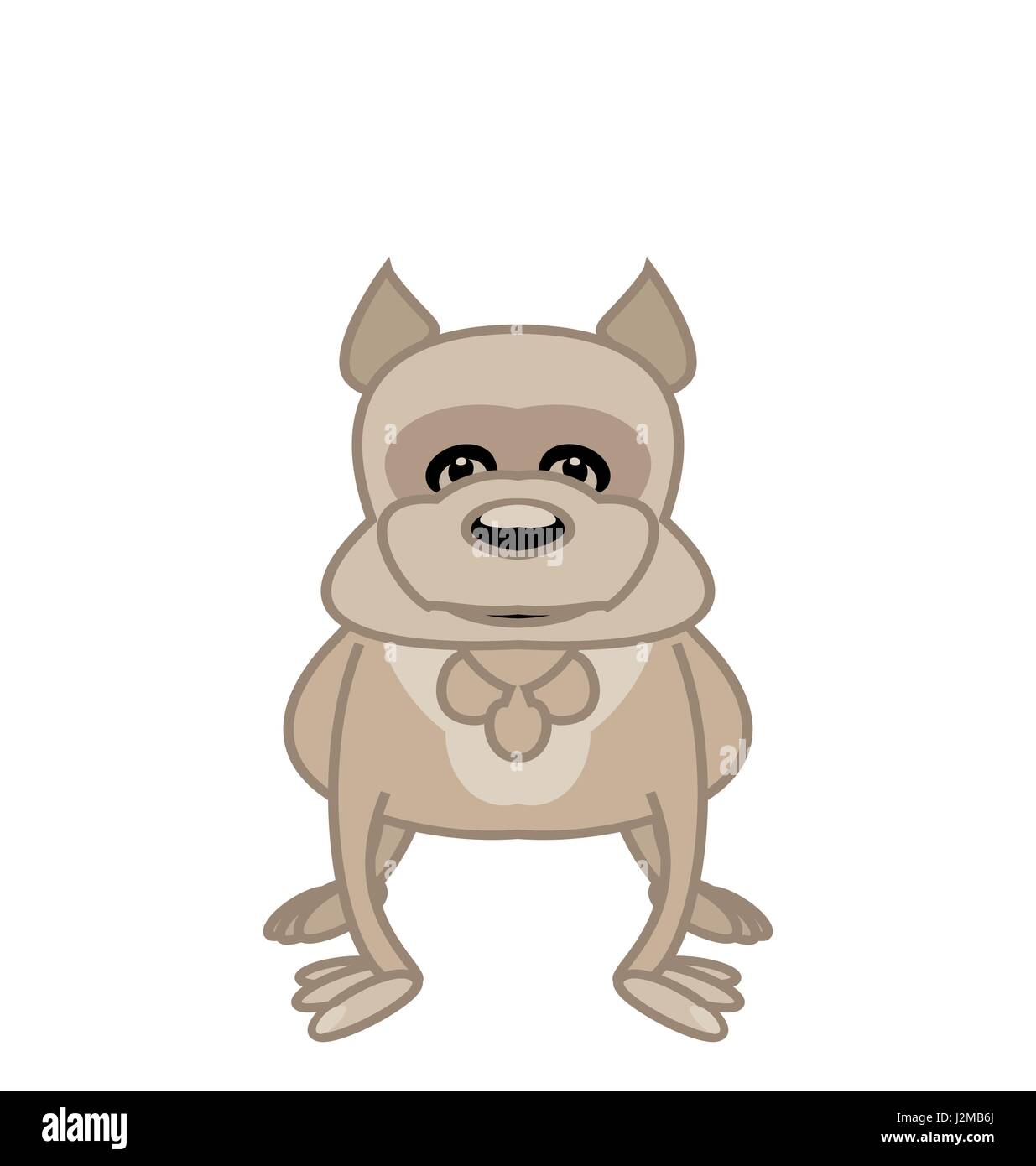 Bulldog stand vor weißem Hintergrund Stock Vektor