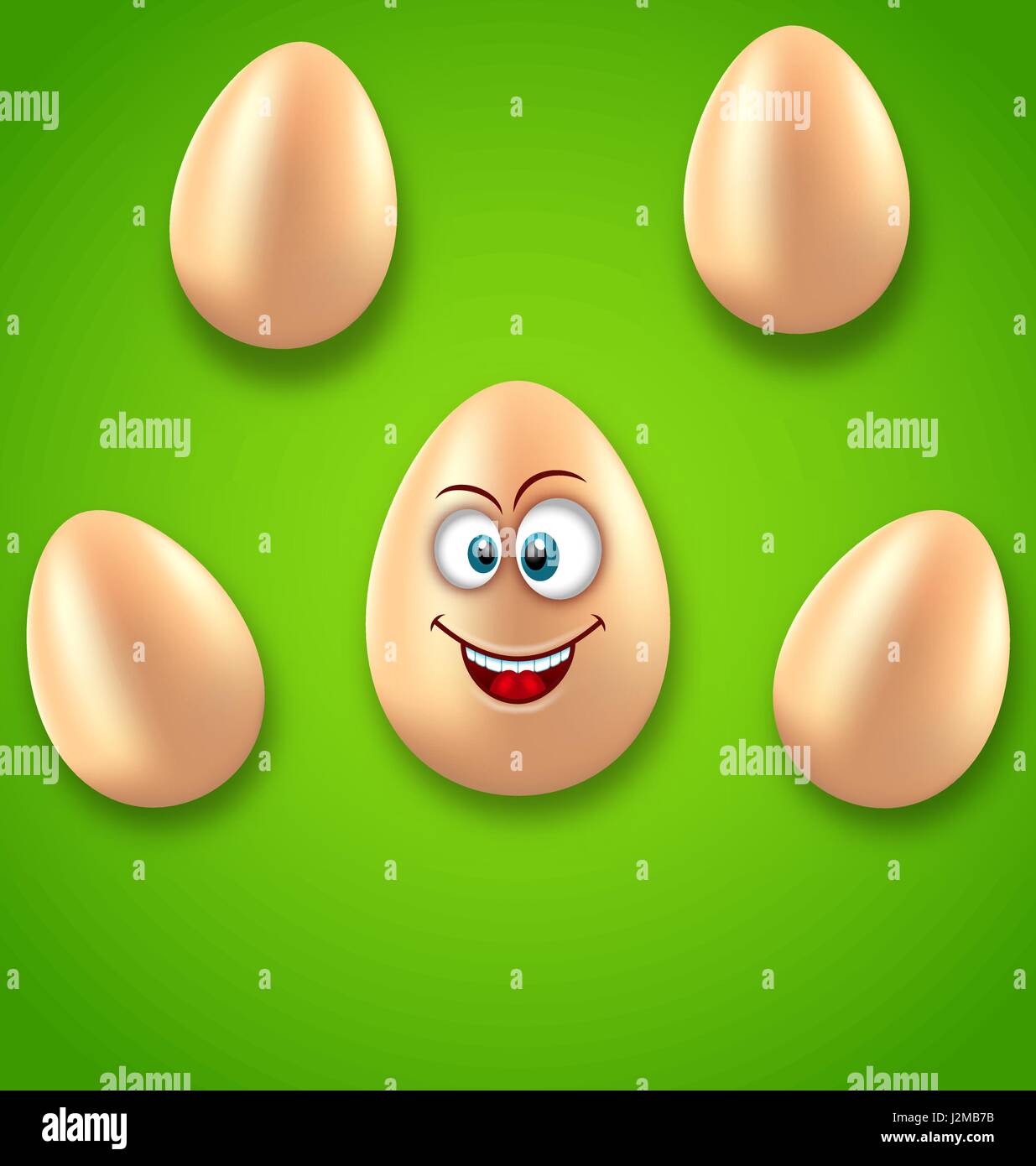 Frohe Ostern-Karte mit Crazy Egg, Humor-Einladung Stock Vektor