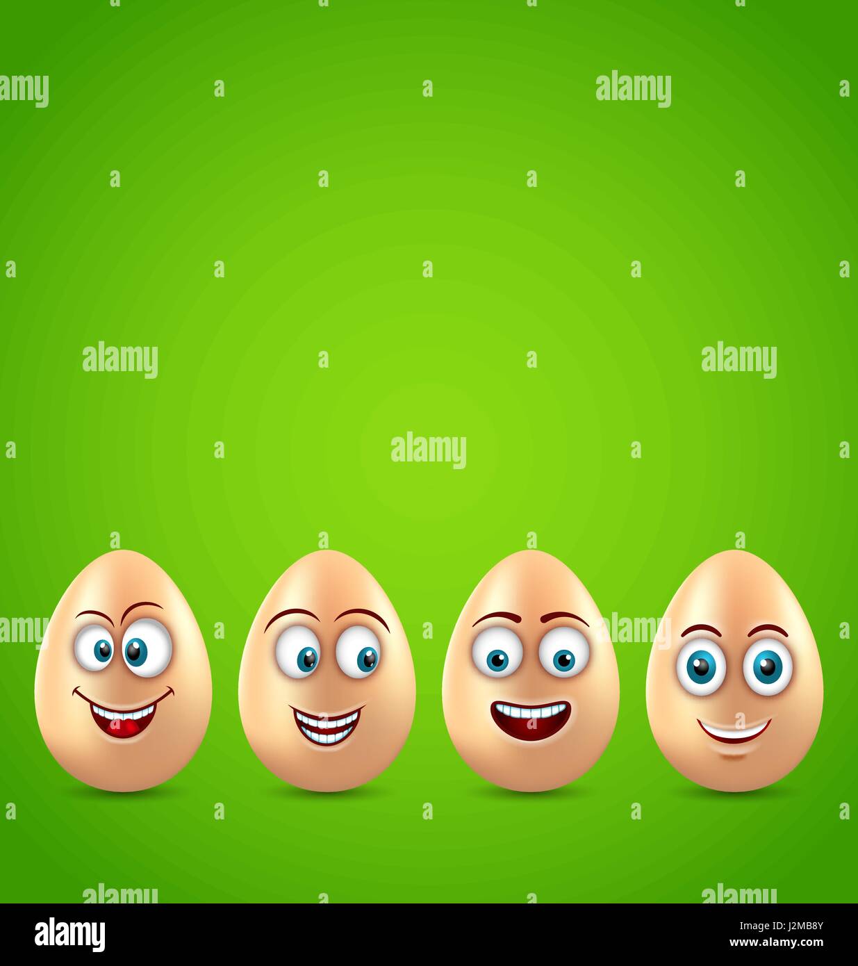 Humor Osterkarte mit lustigen Eiern Stock Vektor