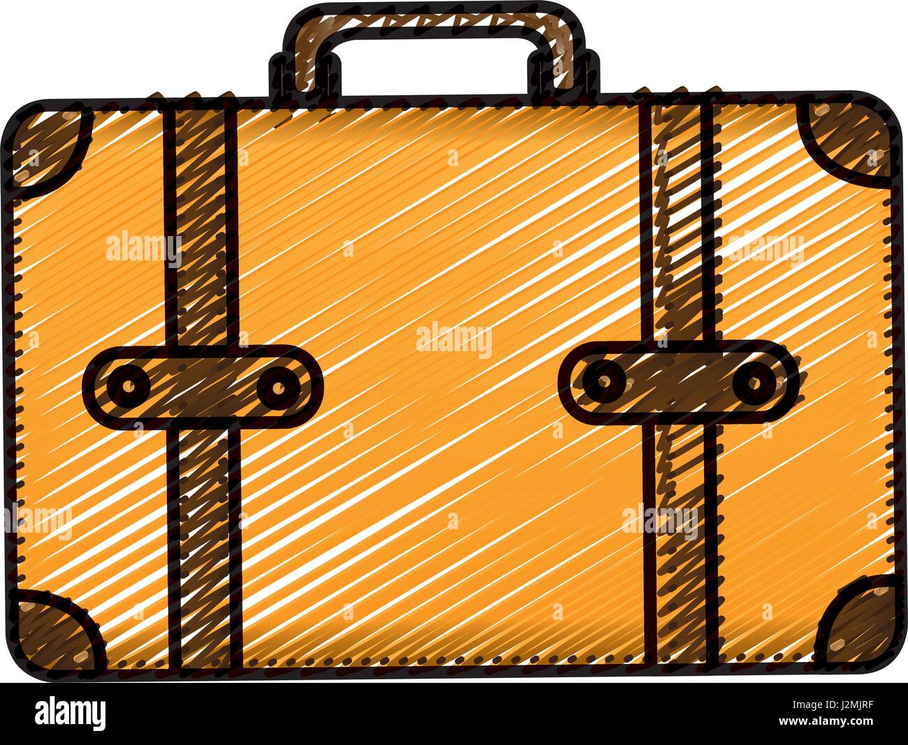 Farbe Bleistiftzeichnung Silhouette mit Leder Koffer Stock-Vektorgrafik -  Alamy