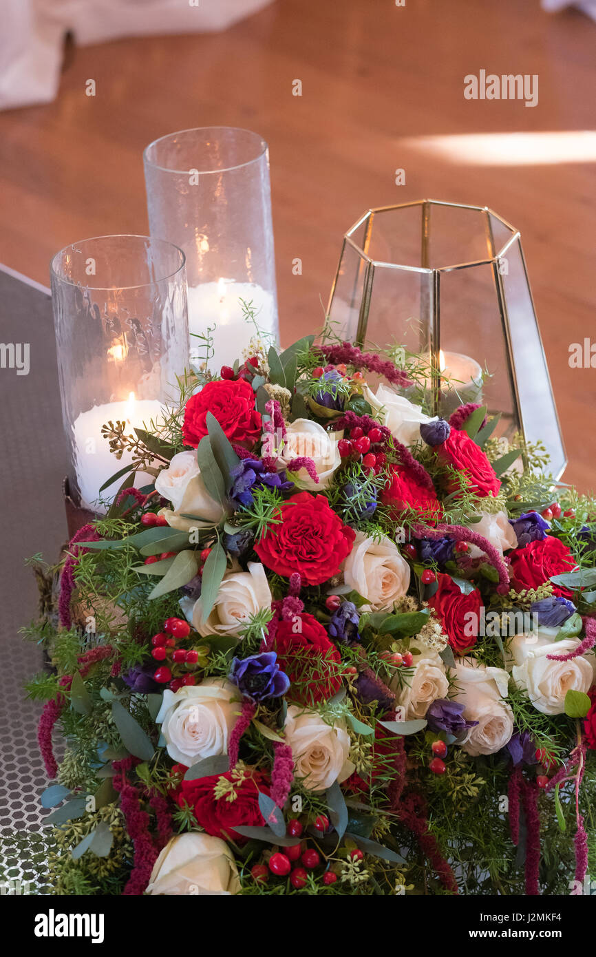 Hochzeit Kerzen Dekor Stockfoto