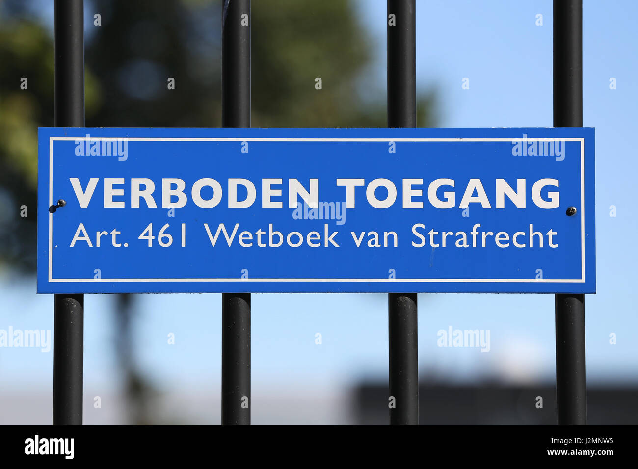 Niederländische Verkehrszeichen: kein Zugriff Stockfoto