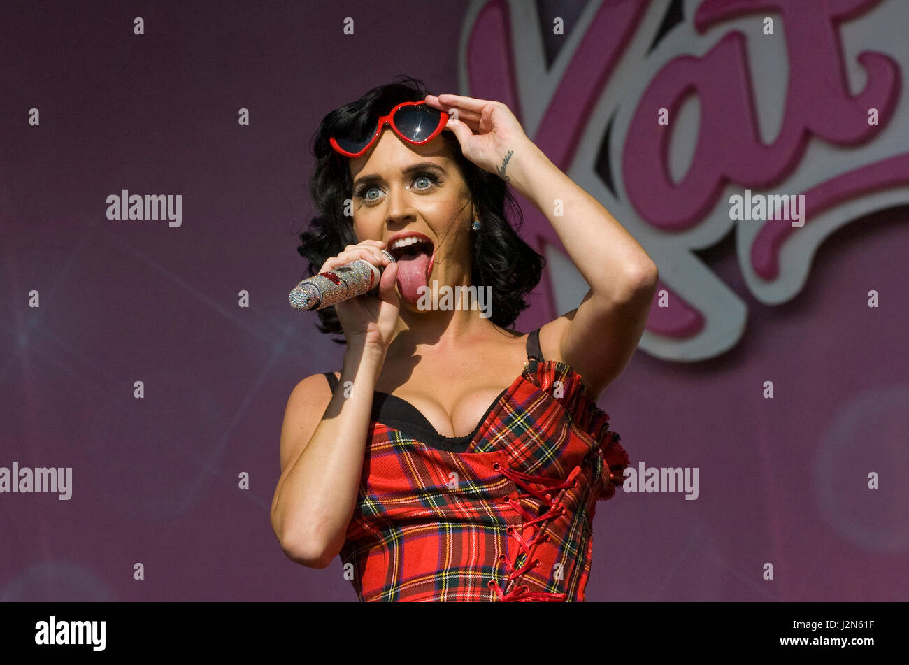 T in the Park, 2009, Kinross, Katy Perrie auf der NME-Bühne Stockfoto