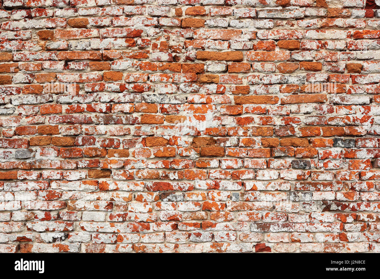 Detail der echte strukturelle beschädigten roten Backsteinmauer bereit für Ihre architektonische Gestaltung Stockfoto