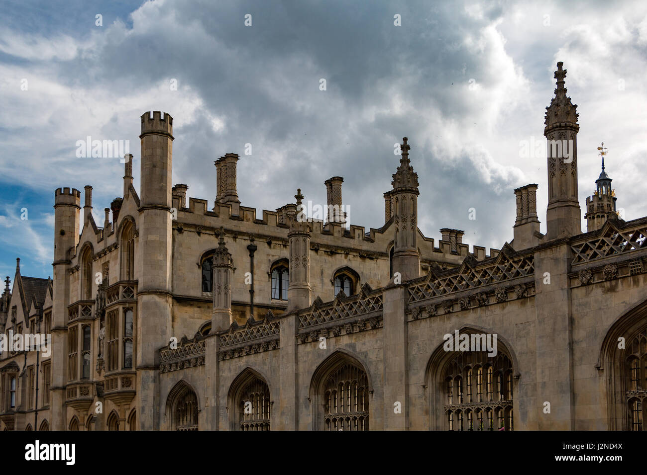 King's College, Universität Cambridge an einem bewölkten Tag Stockfoto