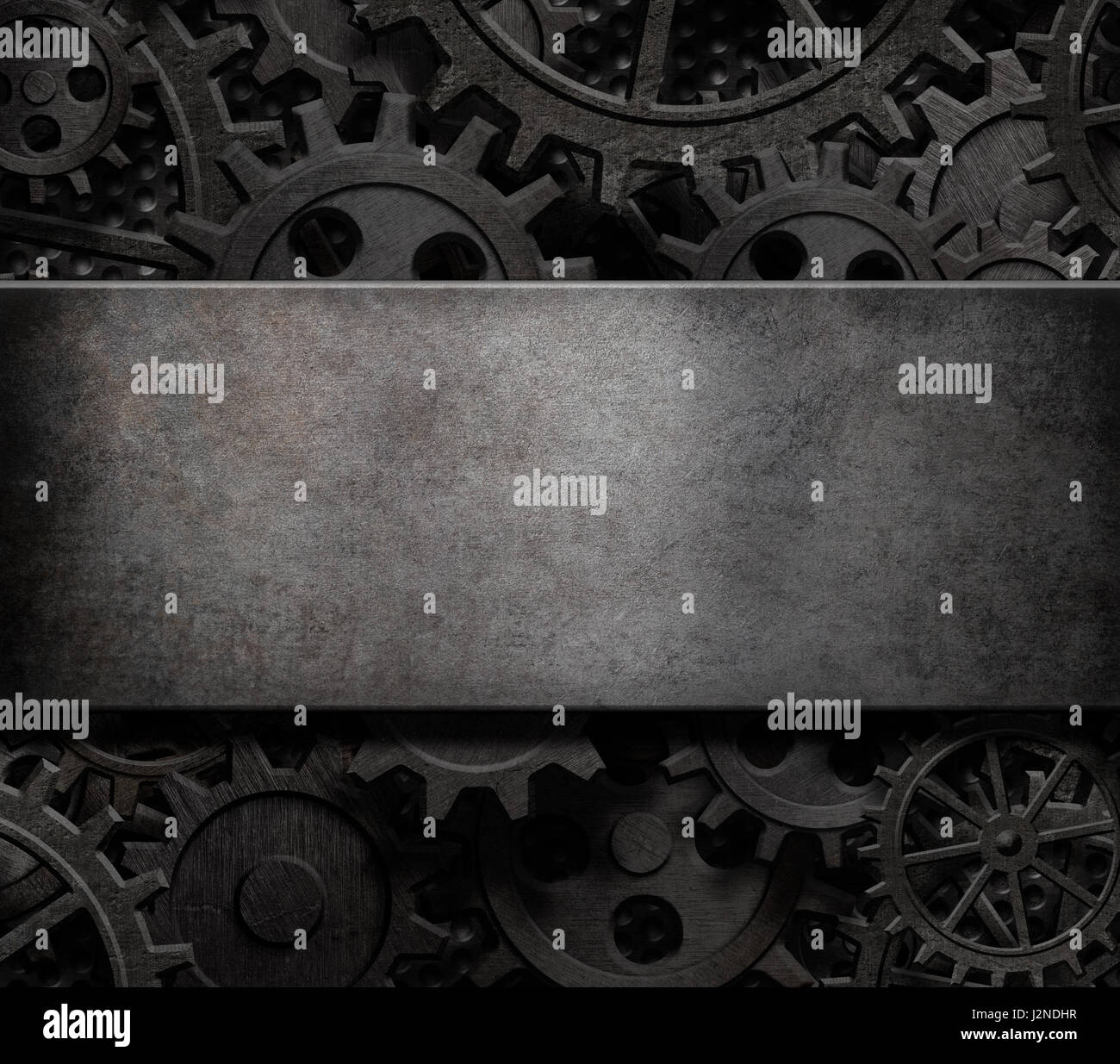 alten Zahnräder und Getriebe Dampf-Punk-Technologie Hintergrund 3d illustration Stockfoto