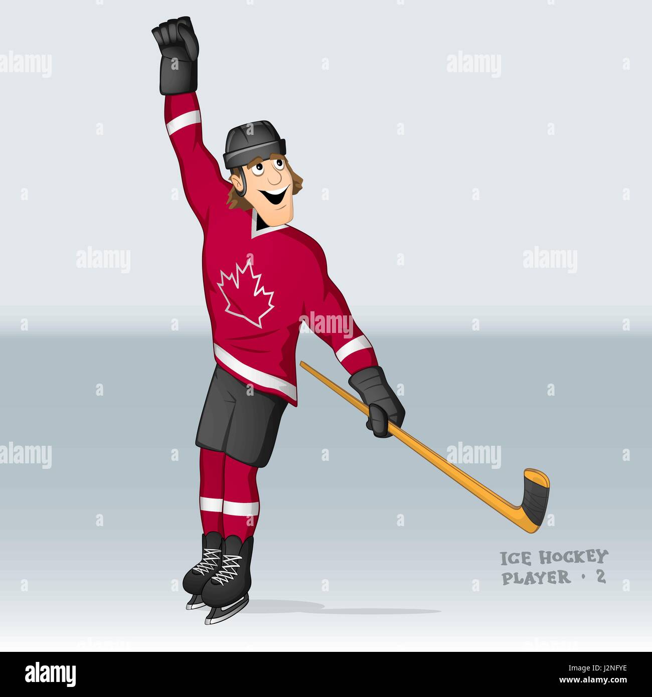 Im Cartoon-Stil gezeichnet kanadischer Eishockeyspieler und-Trainer Stock Vektor