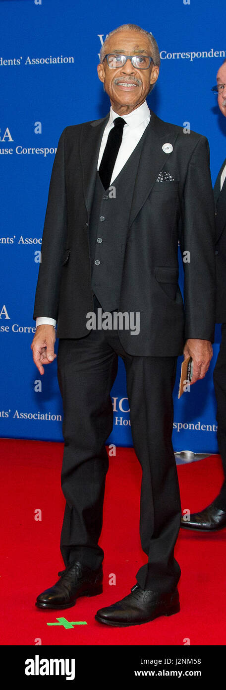Reverend Al Sharpton kommt für die 2017 White House Correspondents Association Annual Dinner im Washington Hilton Hotel am Samstag, 29. April 2017. Bildnachweis: Ron Sachs/CNP /MediaPunch Stockfoto