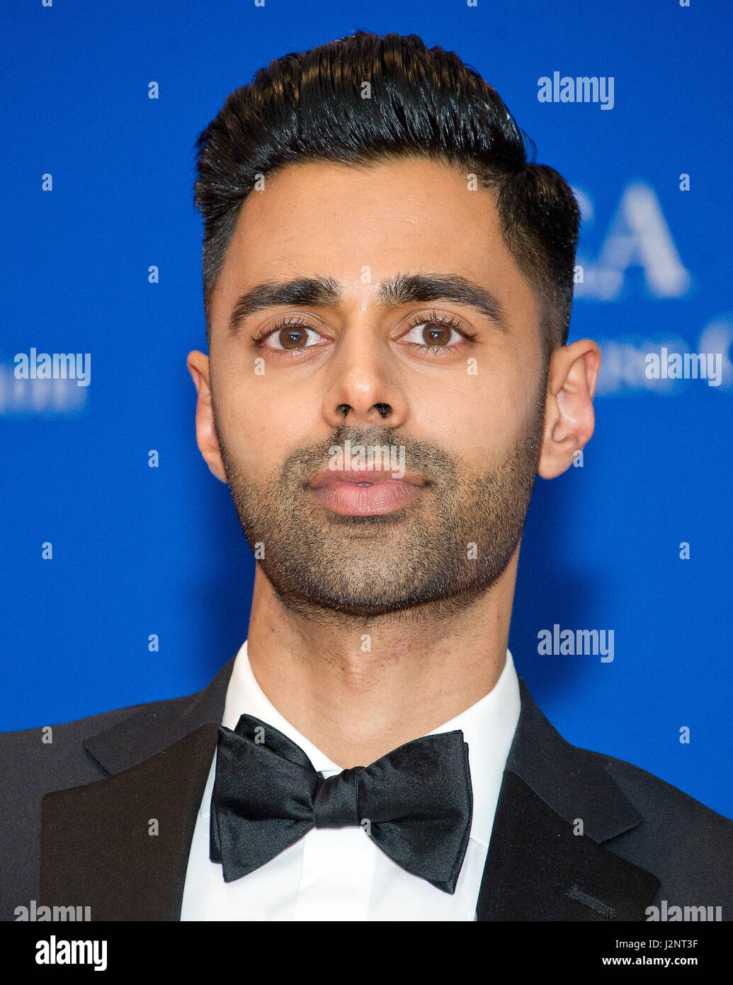Komiker Hasan Minhaj, die als Host für den Abend dienen wird, kommt für die 2017 White House Correspondents Association Annual Dinner im Washington Hilton Hotel am Samstag, 29. April 2017. Bildnachweis: Ron Sachs/CNP /MediaPunch Stockfoto