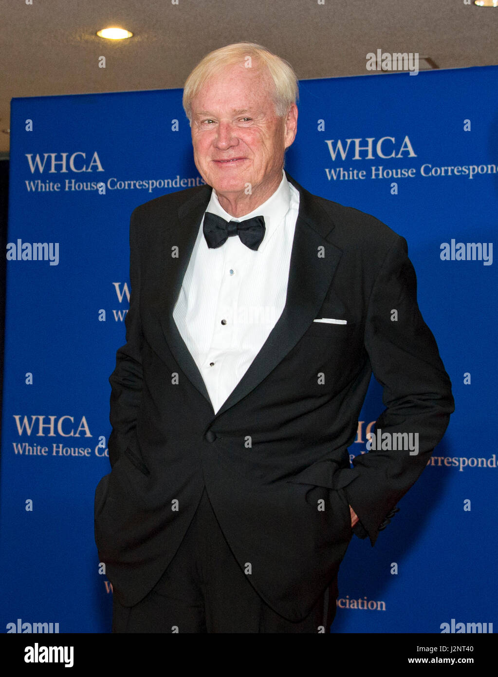 MSNBC "Hardball" Gastgeber Chris Matthews kommt für die 2017 White House Correspondents Association Annual Dinner im Washington Hilton Hotel am Samstag, 29. April 2017. Bildnachweis: Ron Sachs/CNP /MediaPunch Stockfoto