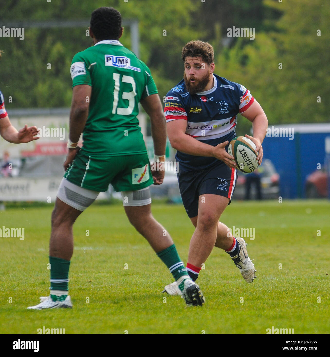 Doncaster, UK. 30. April 2017. Doncaster Ritter blindside Flanker Alex Shaw (6).  Doncaster Ritter V London Irish in der grüne König IPA Meisterschaft Play-off-1. Etappe am Schlosspark, 30.04.2017 KO 14:45. Bildnachweis: Stephen Buckley/Alamy Live-Nachrichten Stockfoto