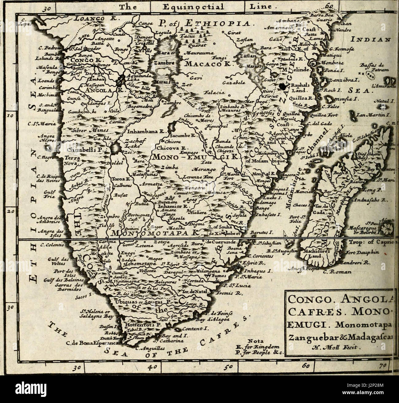 "Ein System der Geographie; oder eine neue & genaue Beschreibung der Erde in all ihrer reiche, reiche und Staaten. Illustriert mit Geschichte und Topographie und Karten von jedem Land... " (1701) Stockfoto