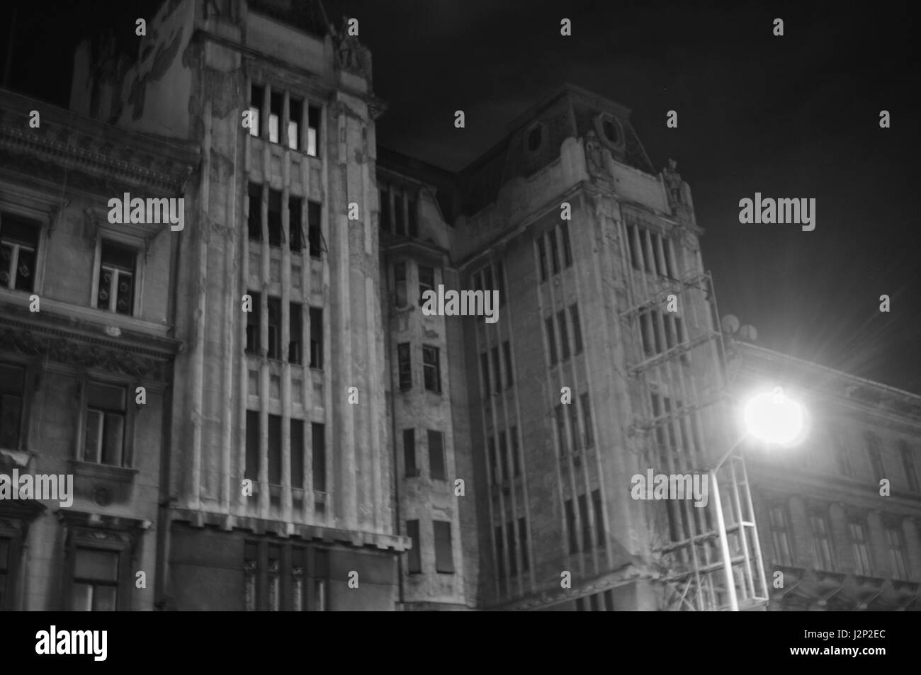 Budapest-Architektur bei Nacht des Pfalzbezirks erfasst Stockfoto