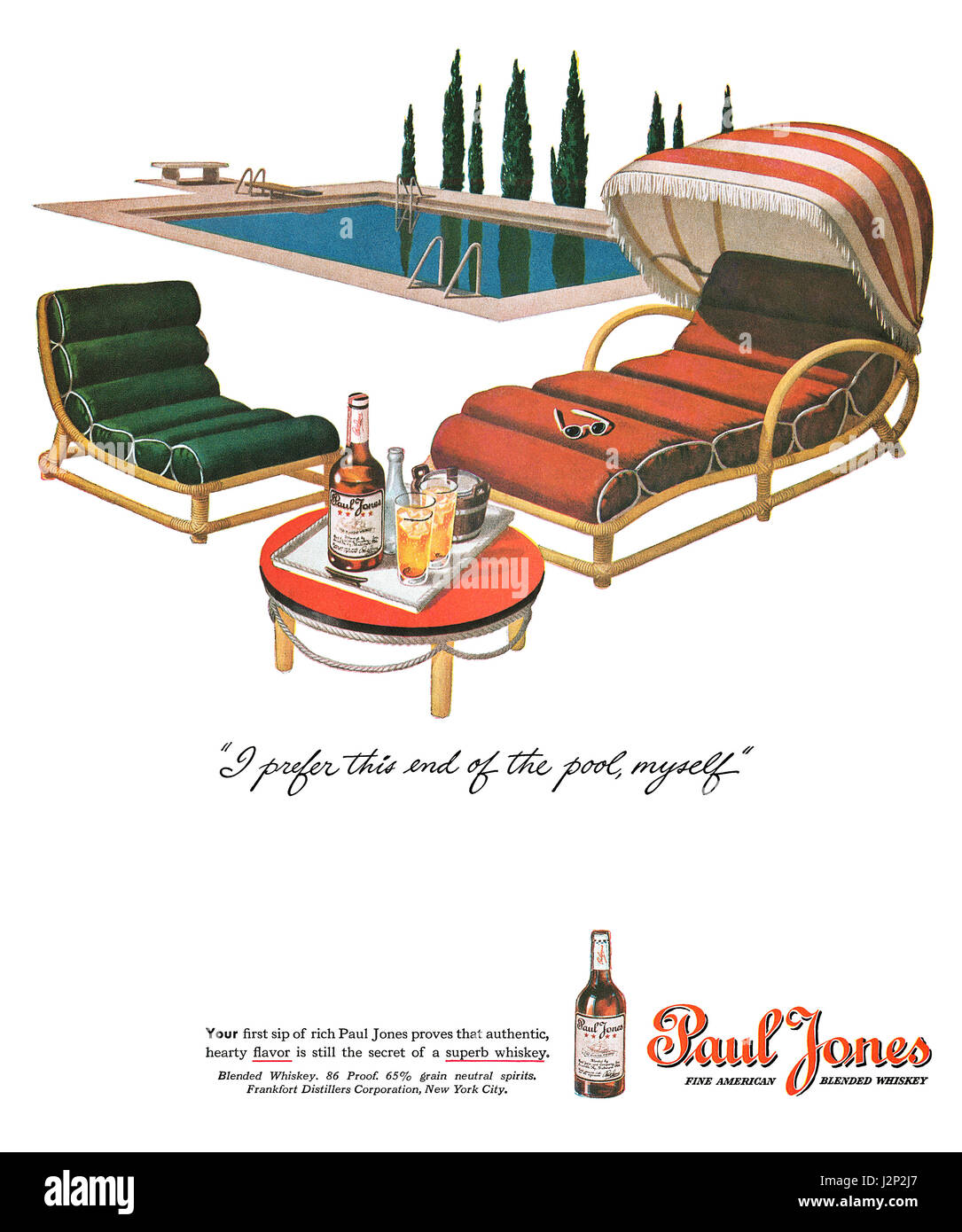 1945 US-Werbung für Paul Jones Blended Whisky. Stockfoto