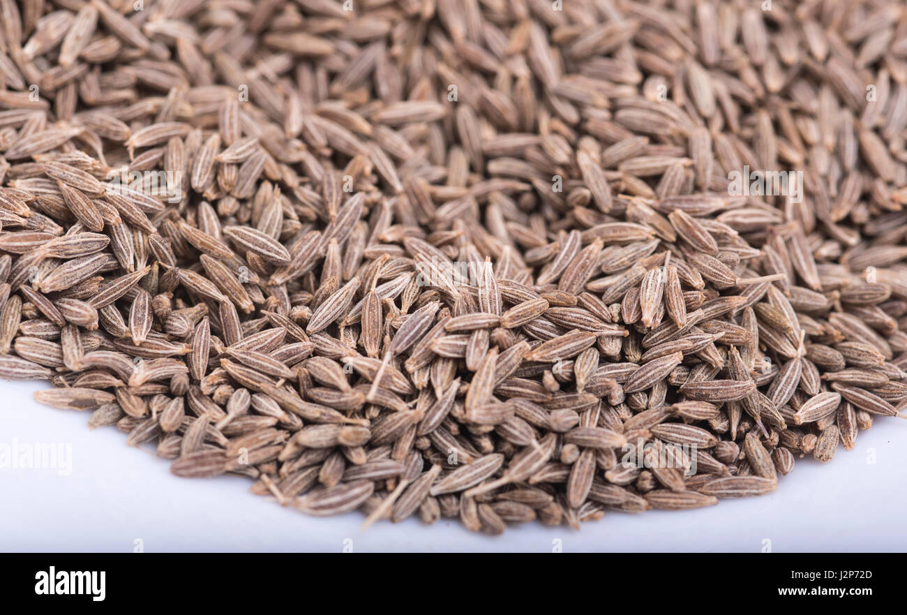 Mumbai / Indien 13. April 2017 Kümmel, im Volksmund bekannt als Jeera in Indien, ist der zweithäufigste populäre Gewürz der Welt.  Mumbai-Indien Stockfoto