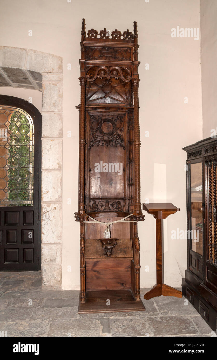 Sillar de un Coro de El Monasterio de Santa María de El Parral (Jerónimos). Segovia, Kastilien-León, España. Stockfoto