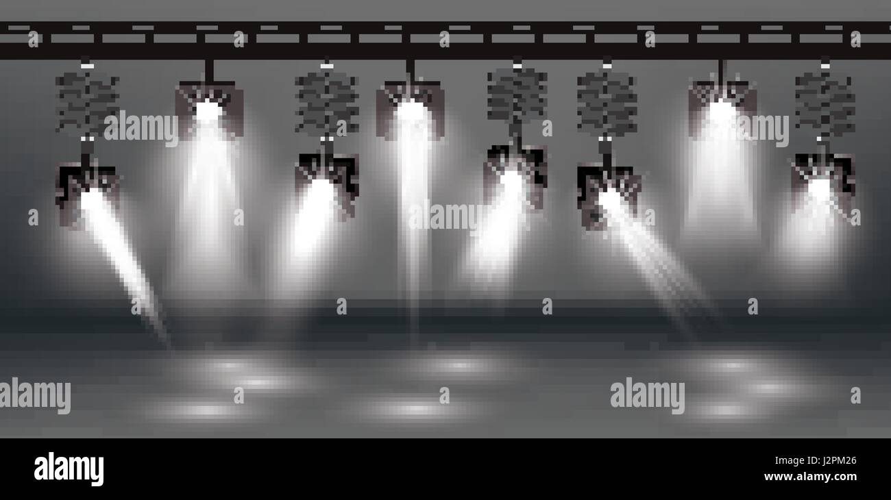 Scheinwerfer-Set mit verschiedenen transparenten Lichteffekt. Vektor-Illustration. Stock Vektor