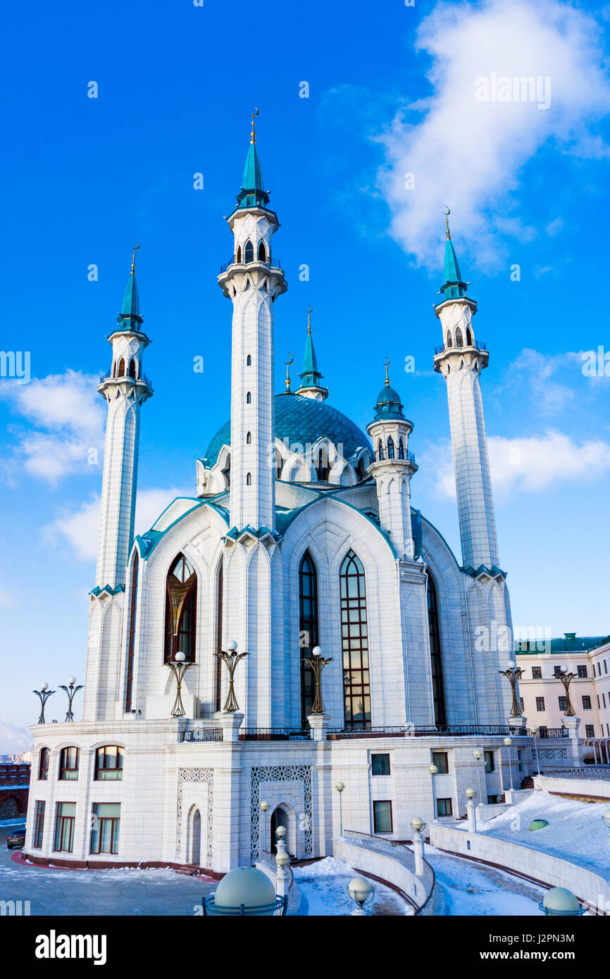 Kul-Sharif-Moschee in Kazan Kremlin. Wichtigsten Jama Masjid in Kasan und Republik Tatarstan. Eine der größten Moscheen in Russland. UNESCO-Welterbe Stockfoto