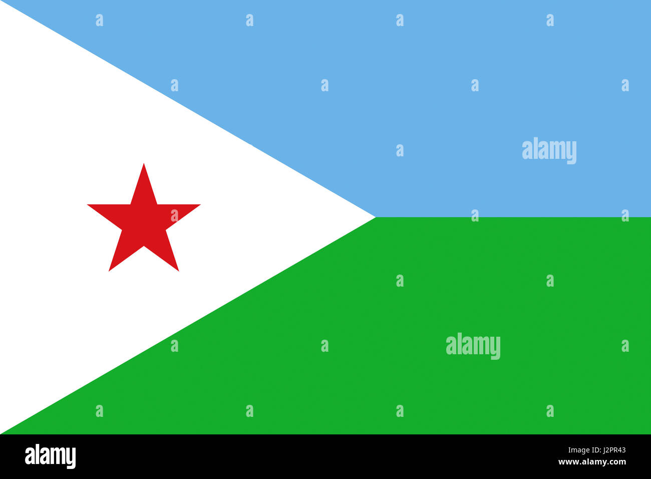 Abbildung der nationalen Flagge Dschibutis Stockfoto