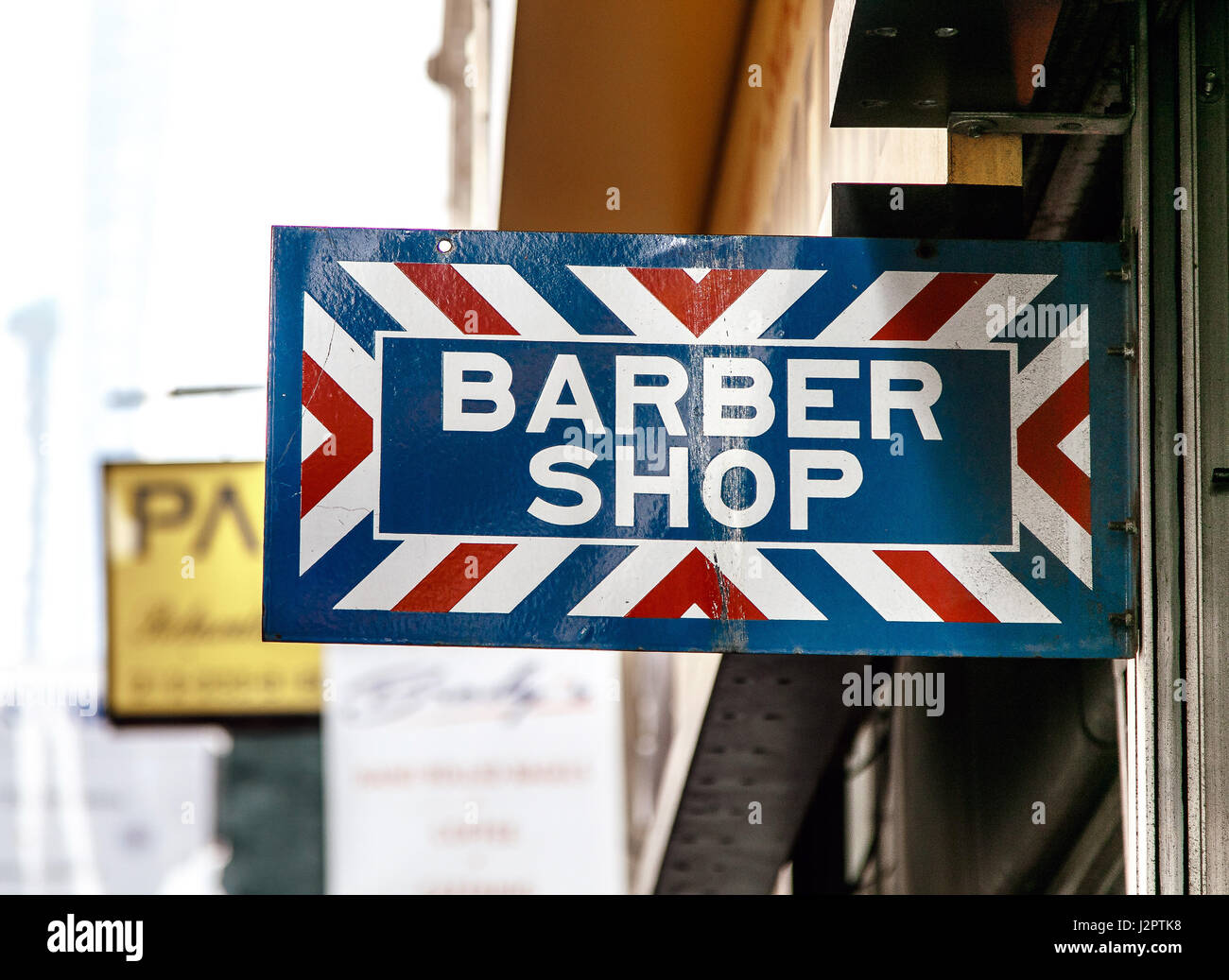 Barber Shop anmelden. Stockfoto