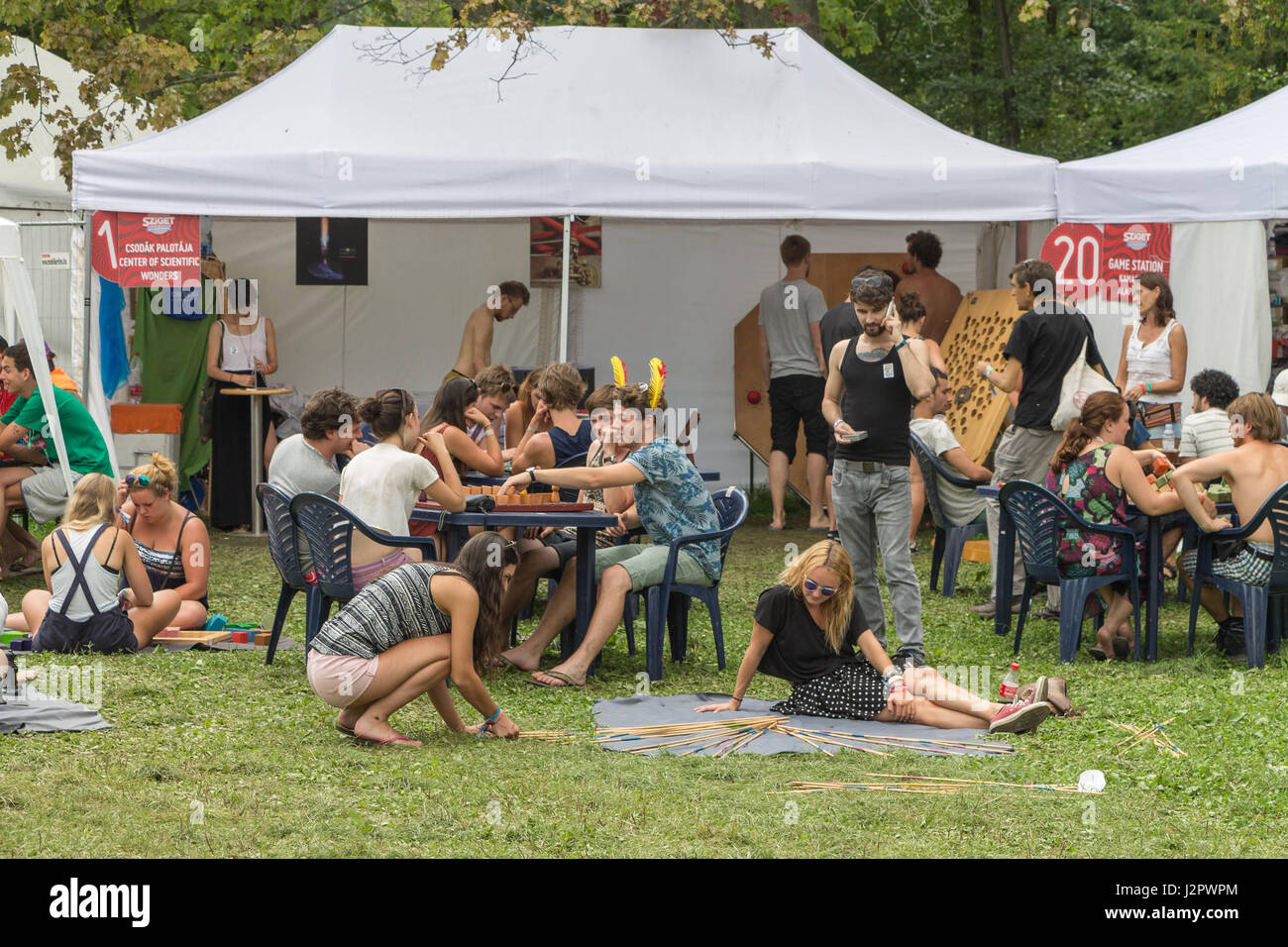 Menschen auf dem Sziget Festival in Budapest, Ungarn Stockfoto