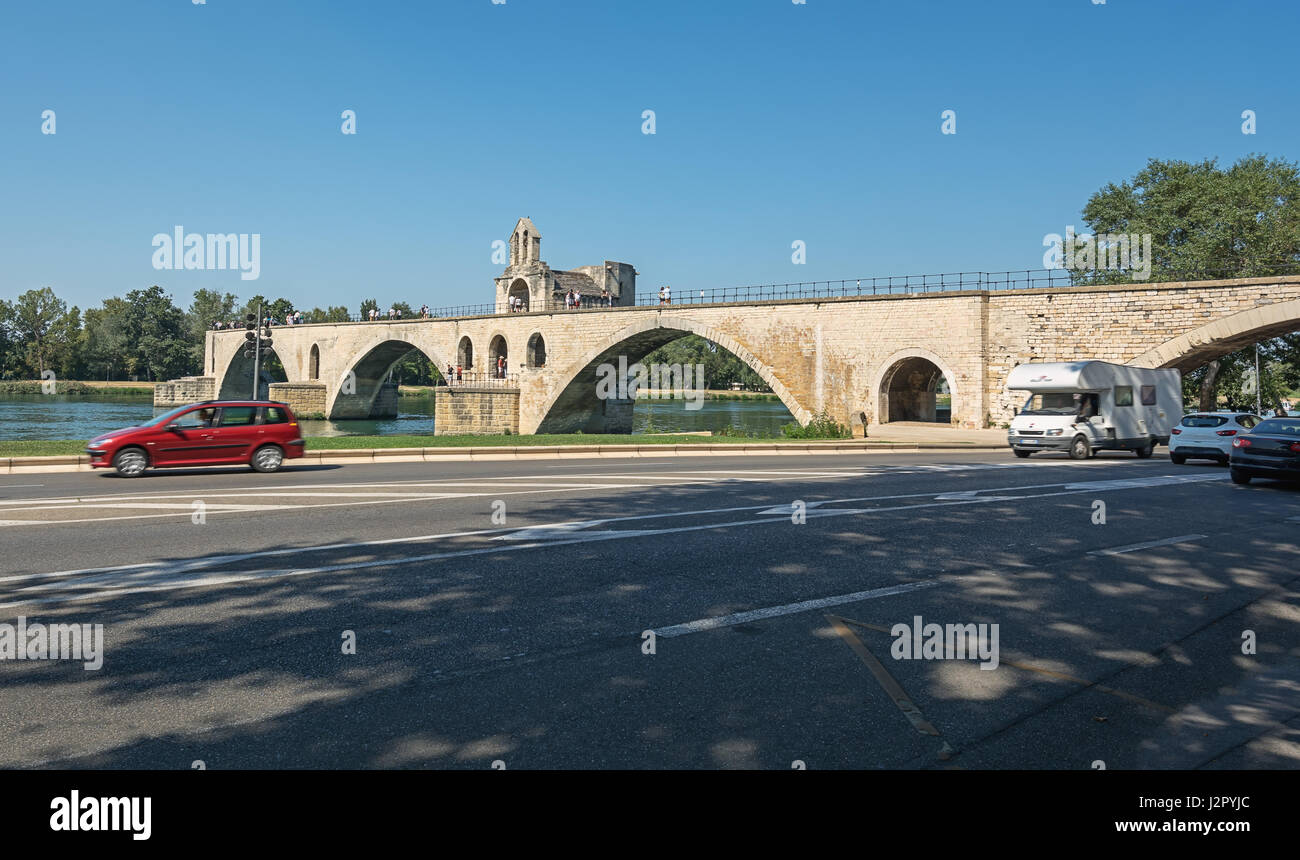 Die Pont von D'Avignon in Avignon, Frankreich Stockfoto