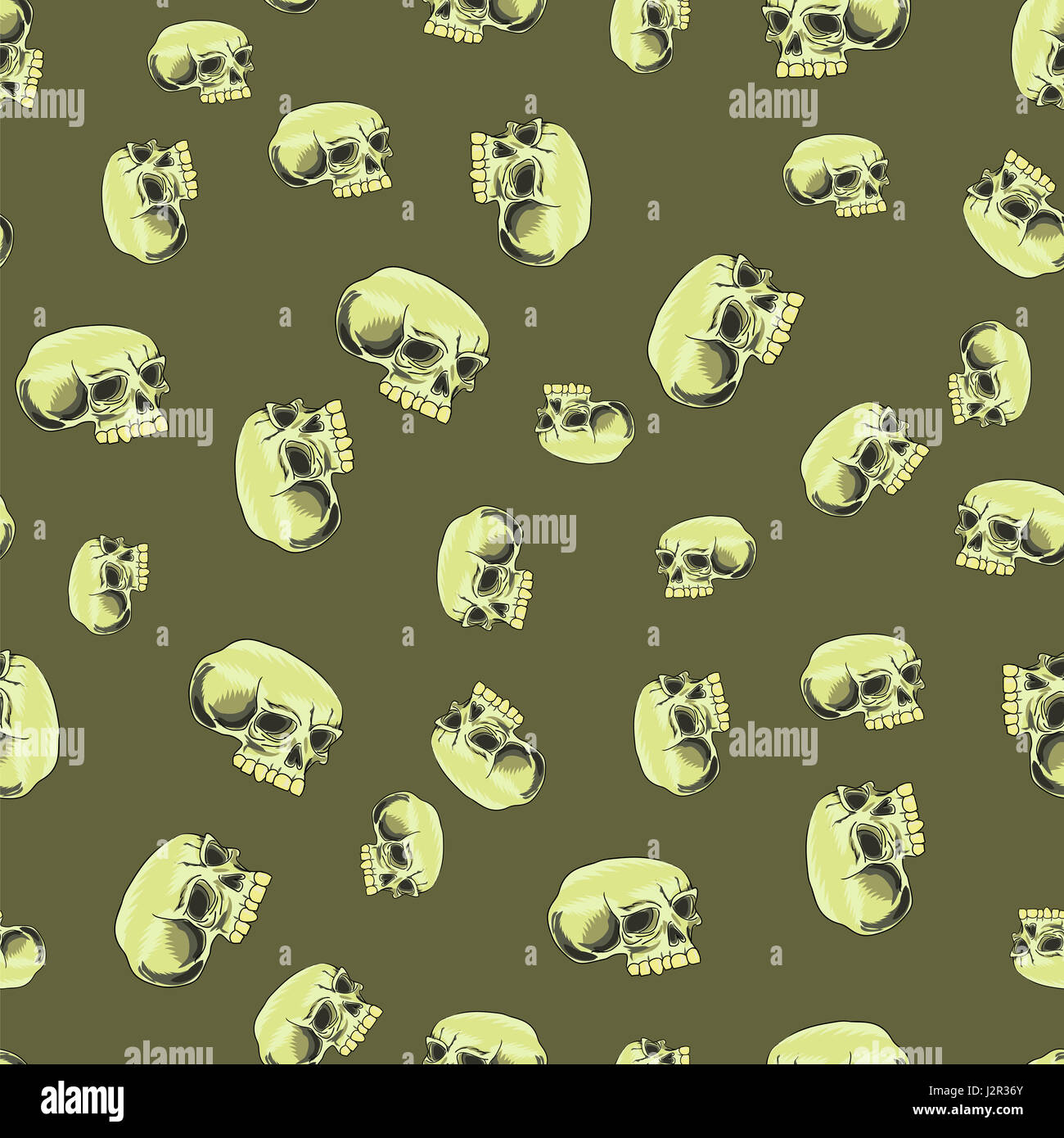 Alten menschlichen Schädel nahtlose Muster Stockfoto