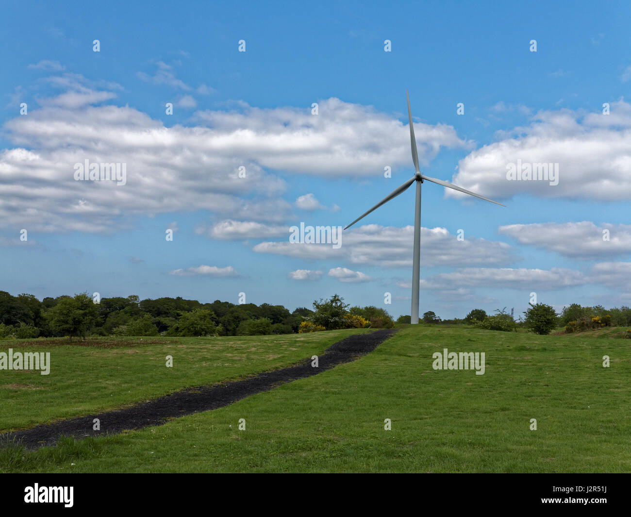 Windkraftanlage zur Stromerzeugung Cathkin Braes Country Park, Glasgow sse sse Stockfoto