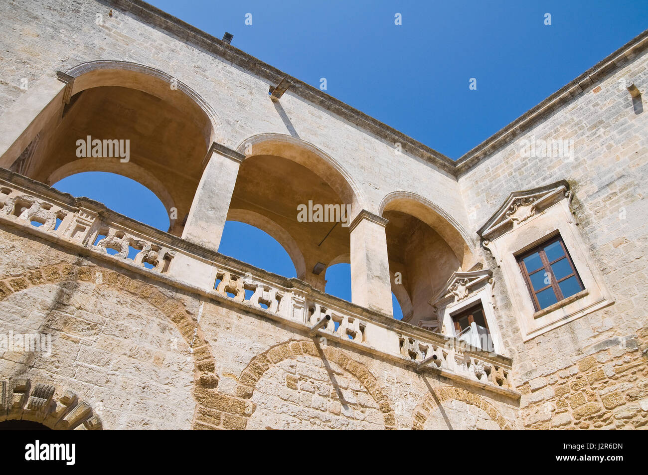 Normannisch-schwäbischen Schloss. Mesagne. Puglia. Italien. Stockfoto