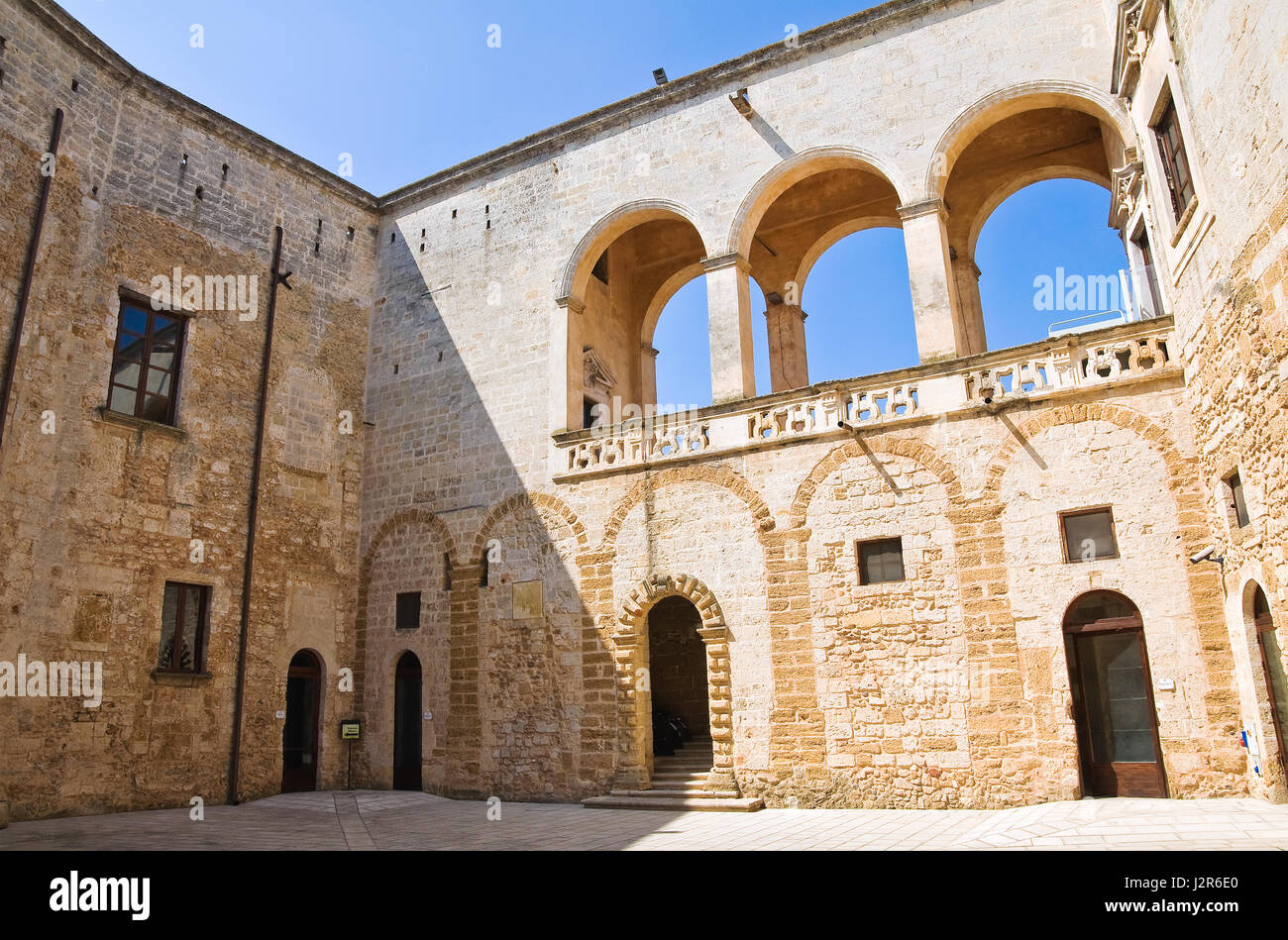 Normannisch-schwäbischen Schloss. Mesagne. Puglia. Italien. Stockfoto